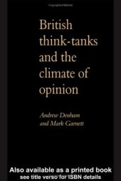 book British Think-Tanks And The Climate Of Opinion