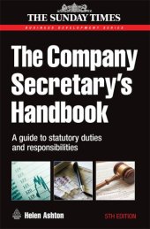 book The Company Secretary's Handbook: A Guide to Statutory Duties and Responsibilities