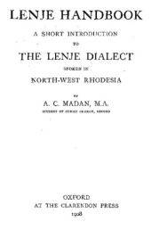 book Lenje handbook : a short introduction to the Lenje dialect spoken in north-west Rhodesia