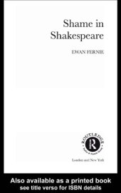 book Shame in Shakespeare