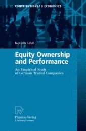 book Equity Ownership and Performance: An Empirical Study of German Traded Companies