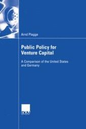 book Public Policy for Venture Capital: A Comparison of the United States and Germany