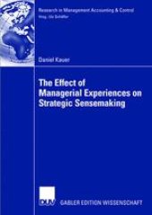 book The Effect of Managerial Experiences on Strategic Sensemaking