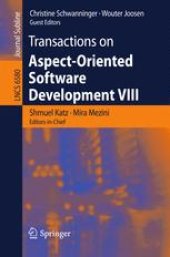 book Transactions on Aspect-Oriented Software Development VIII