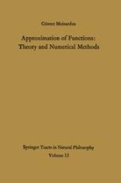 book Approximation of Functions: Theory and Numerical Methods