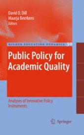 book Public Policy for Academic Quality: Analyses of Innovative Policy Instruments