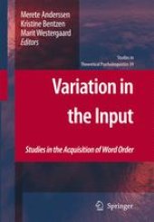 book Variation in the Input: Studies in the Acquisition of Word Order