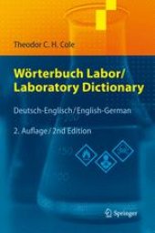 book Wörterbuch Labor Laboratory Dictionary: Deutsch/Englisch - English/German