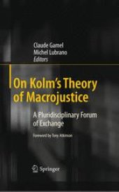 book On Kolm's Theory of Macrojustice: A Pluridisciplinary Forum of Exchange