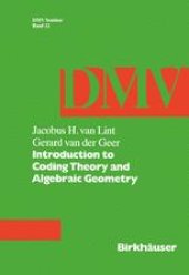 book Introduction to Coding Theory and Algebraic Geometry