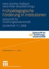 book Frühpädagogische Förderung in Institutionen: Zeitschrift für Erziehungswissenschaft