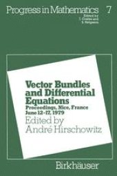 book Vector Bundles and Differential Equations: Proceedings, Nice, France June 12–17, 1979