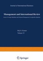 book Management and International Review: Euro-Asian Management and Business II — Issues in Foreign Subsidiary and National Management