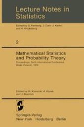 book Mathematical Statistics and Probability Theory: Proceedings, Sixth International Conference, Wisła (Poland), 1978