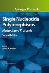 book Single Nucleotide Polymorphisms: Methods and Protocols