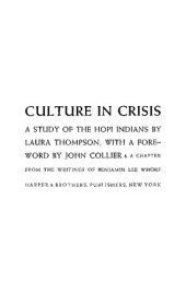 book Culture in crisis : a study of the Hopi Indians