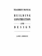 book Teacher’s Manual for Building Construction and Design