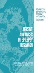 book Recent Advances in Epilepsy Research