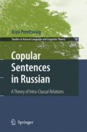 book Copular Sentences In Russian: A Theory of Intra-Clausal Relations