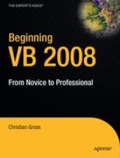 book Beginning VB 2008: From Novice to Professional