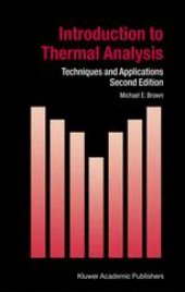 book Introduction to Thermal Analysis: Techniques and Applications