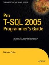 book Pro T-SQL 2005 Programmer’s Guide