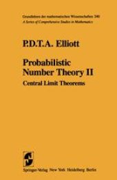 book Probabilistic Number Theory II: Central Limit Theorems