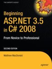 book Beginning ASP.NET 3.5 in C# 2008: From Novice to Professional