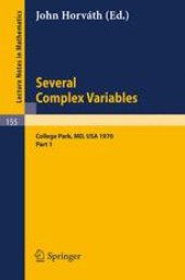 book Several Complex Variables I Maryland 1970: Proceedings of the International Mathematical Conference, held at College Park, April 6–17, 1970