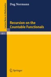 book Recursion on the Countable Functionals