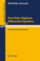 book First Order Algebraic Differential Equations: A Differential Algebraic Approach