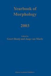 book Yearbook of Morphology 2003