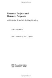 book Research Projects and Research Proposals: A Guide for Scientists Seeking Funding