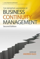 book The Definitive Handbook of Business Continuity Management