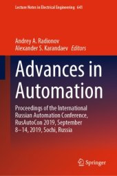 book Advances in Automation: Proceedings of the International Russian Automation Conference, RusAutoCon 2019, September 8-14, 2019, Sochi, Russia