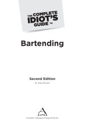 book The complete idiot's guide to bartending