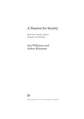 book A passion for society: how we think about human suffering