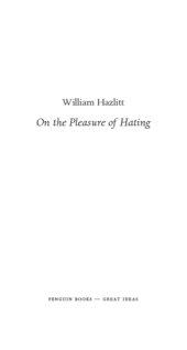 book On the Pleasure of Hating