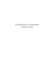 book Contributions to Philosophy (Of the Event): Of the Event