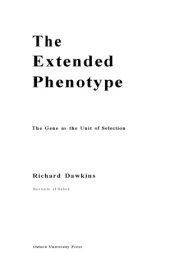 book The Extended Phenotype: The Long Reach of the Gene