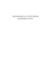 book Biographical Texts from Ramessid Egypt