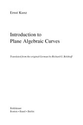 book Introduction to plane algebraic curves