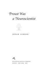 book Proust Was a Neuroscientist