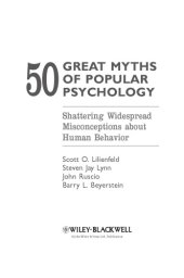 book 50 great myths of popular psychology: shattering widespread misconceptions about human behavior