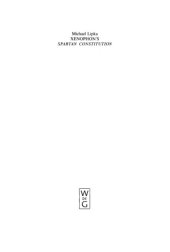 book Xenophon's Spartan constitution: introduction, text, commentary