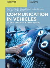 book Communication in Vehicles: Cultural Variability in Speech Systems (De Gruyter Textbook)