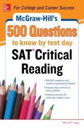 book McGraw-Hill's 500 SAT critical reading questions to know by test day