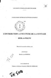 book Contribution à une étude de la syntaxe diola-fogny