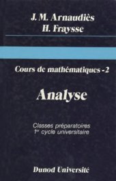 book Analyse (Cours de mathematiques) (French Edition)