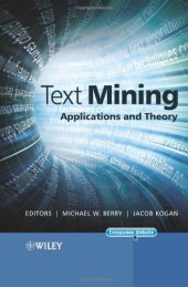 book Text Mining: Applications and Theory